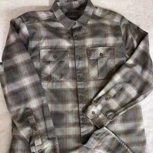 Royal Robbins Men's Casual Plaid Shirt in Gray and Brown